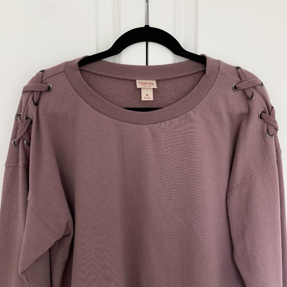 Massimo Mauve Cropped Weave Sweatshirt - Picture 2 of 4